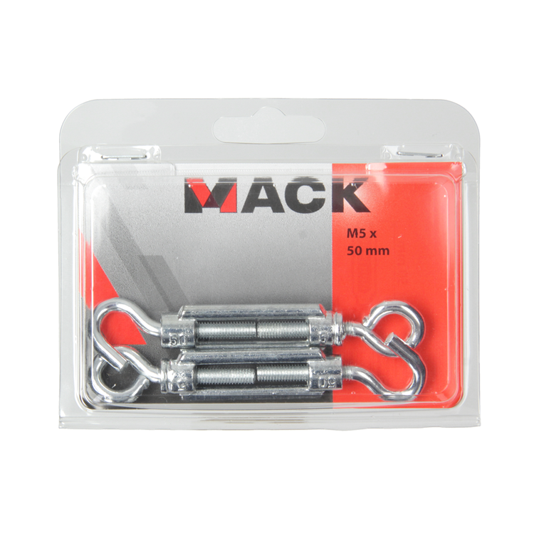 Mack 1006870 - 2 spanners: oog + haak verzinkt m5x50mm bl | 5 stuks