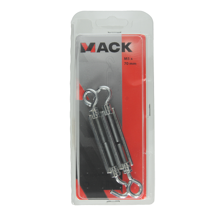 Mack 1006871 - 2 spanners: oog + haak verzinkt m5x70mm bl | 5 stuks