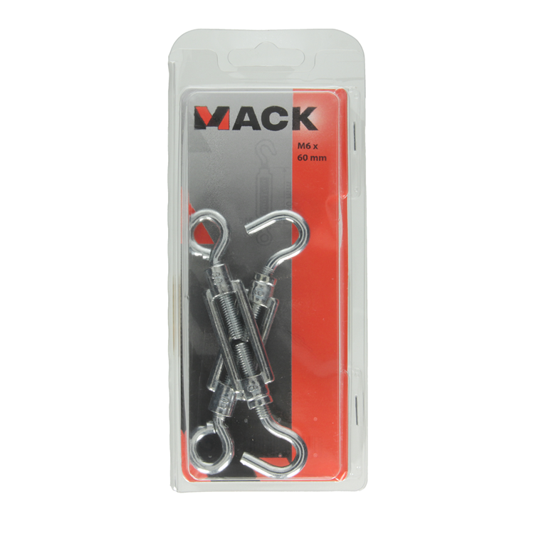 Mack 1006872 - 2 spanners: oog + haak verzinkt m6x60mm bl | 5 stuks