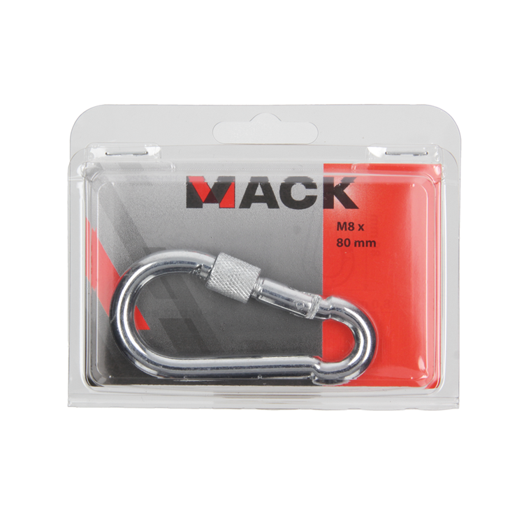 Mack 1006895 - 1 karabijnhaak+borgsl. verzinkt 8mm bl | 5 stuks