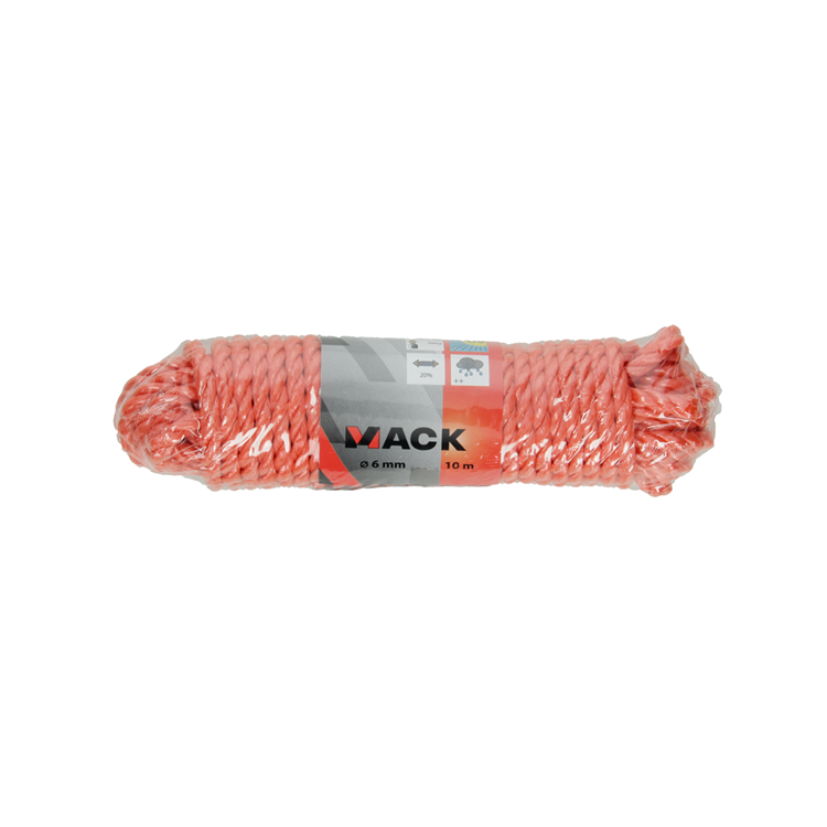 Mack 1006918 - pp gedraaid oranje streng 6mm 10m | 5 stuks