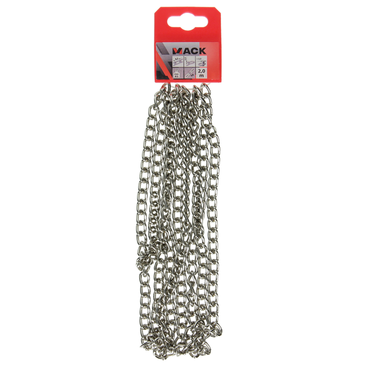 Mack 1006932 - gourmetteketting vernikkeld ø 2,5mm l 8mm 2m | 5 stuks