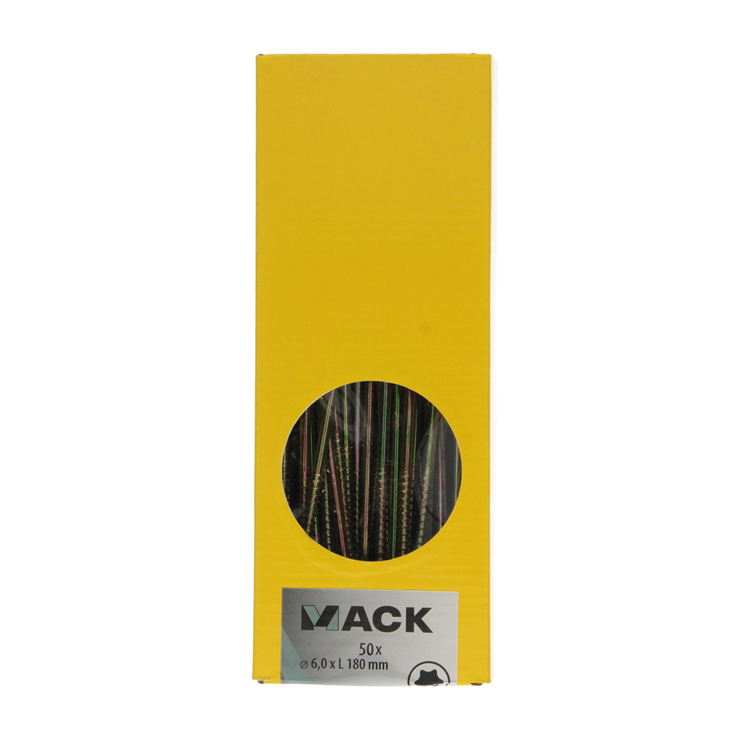Mack 1006995 - spaanplschrf. vzkop-zelfb geelverzinkt 50st 6 x 180mm | 2 stuks