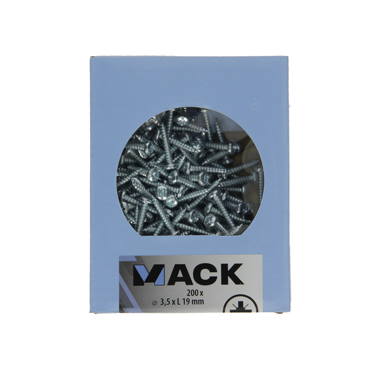 Mack 1006997 - zelftap. schroef cyl. kop 200 200 st 3,5x19mm | 10 stuks