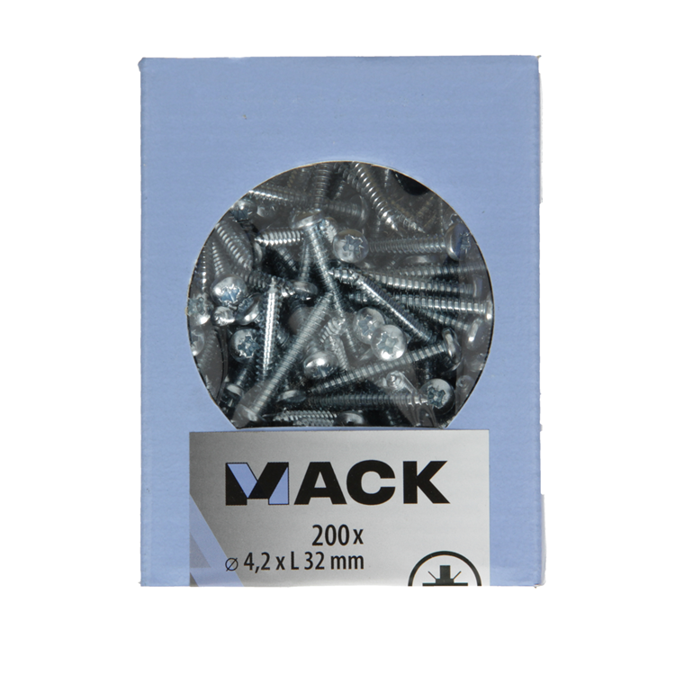 Mack 1006999 - zelftap. schroef cyl. kop 200 200 st 4,2x32mm | 5 stuks