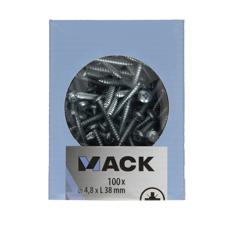Mack 1007002 - zelftap. schroef cyl. kop 100 100 st 4,8x38mm | 5 stuks