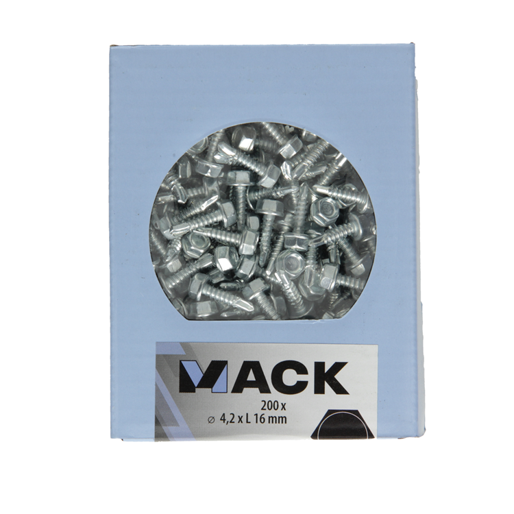 Mack 1007020 - zelfbor. schroef zeskant 200 200 st 4,2x16mm | 5 stuks