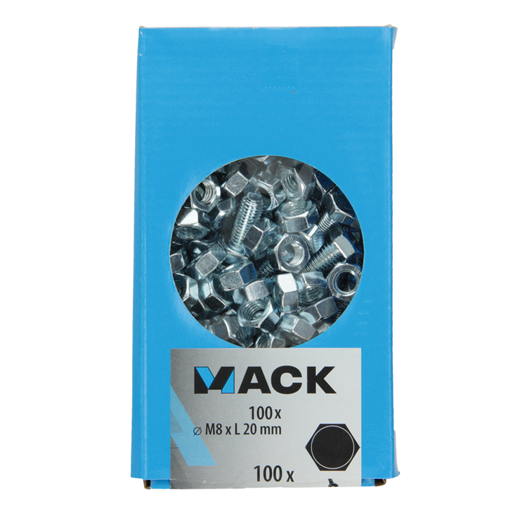 Mack 1007077 - tapbout + moer verzinkt 100 st 8 x 20 mm | 5 stuks