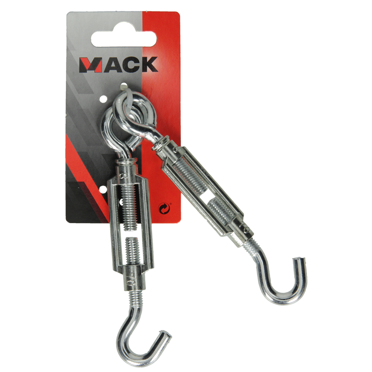 Mack 1008475 - 2 spanners oog + haak m8 x 70mm verzinkt | 10 stuks