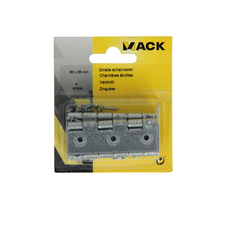 Mack 1013248 - 4 smalle scharnieren verzinkt h 60 x b 35 mm | 5 stuks