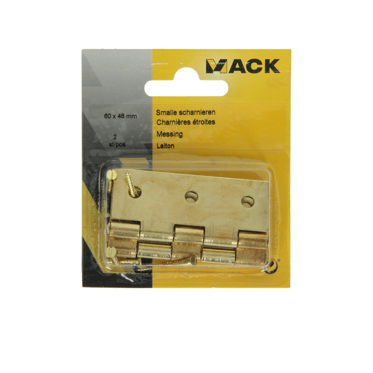 Mack 1013504 - 2 smalle scharnieren messing h 60 x b 46 mm | 5 stuks