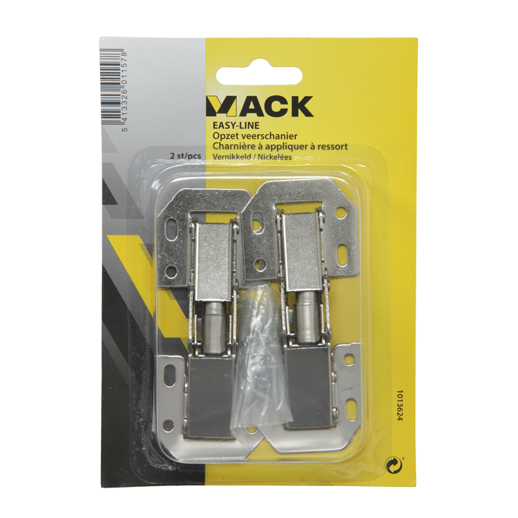 Mack 1013624 - 2 opzetveerscharnieren vernikkeld easy-line | 5 stuks