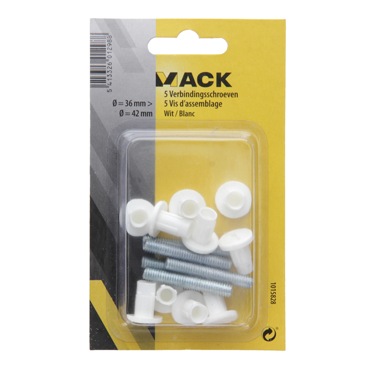 Mack 1015828 - 5 verbindingsschroeven wit 34–44mm | 10 stuks