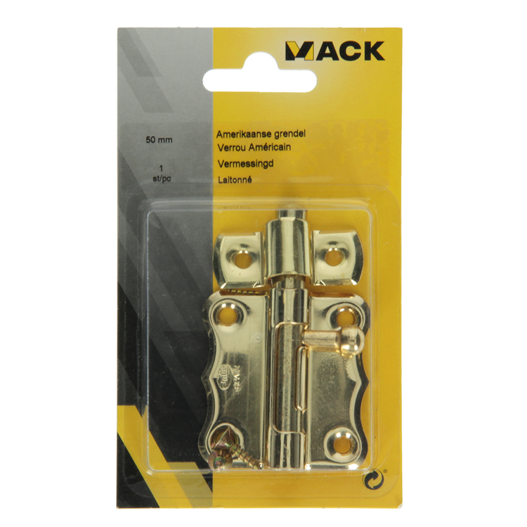 Mack 1015936 - 1 amerikaanse grendel vermessingd a 50 - 22 mm | 5 stuks