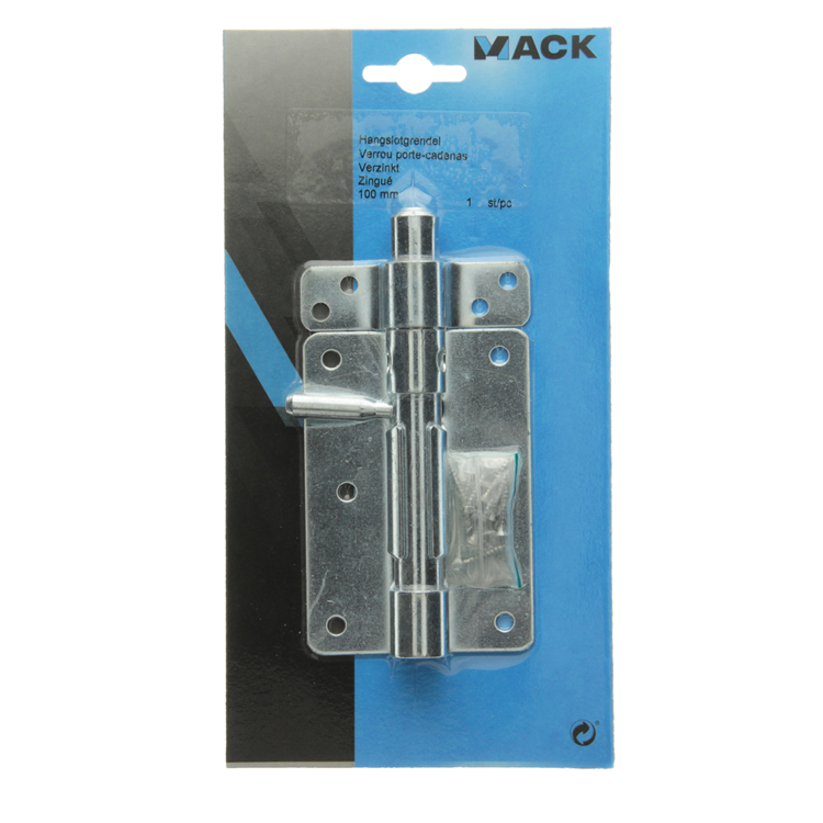 Mack 1015860 - 1 hangslotgrendel verzinkt 100mm 1018 | 5 stuks