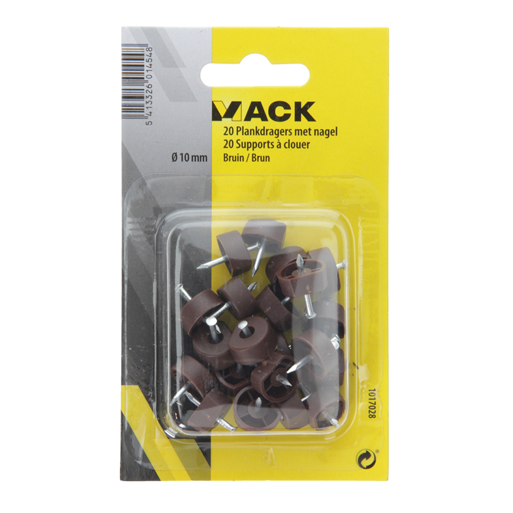 Mack 1017028 - 20 plankdragers met nagel bruin | 5 stuks