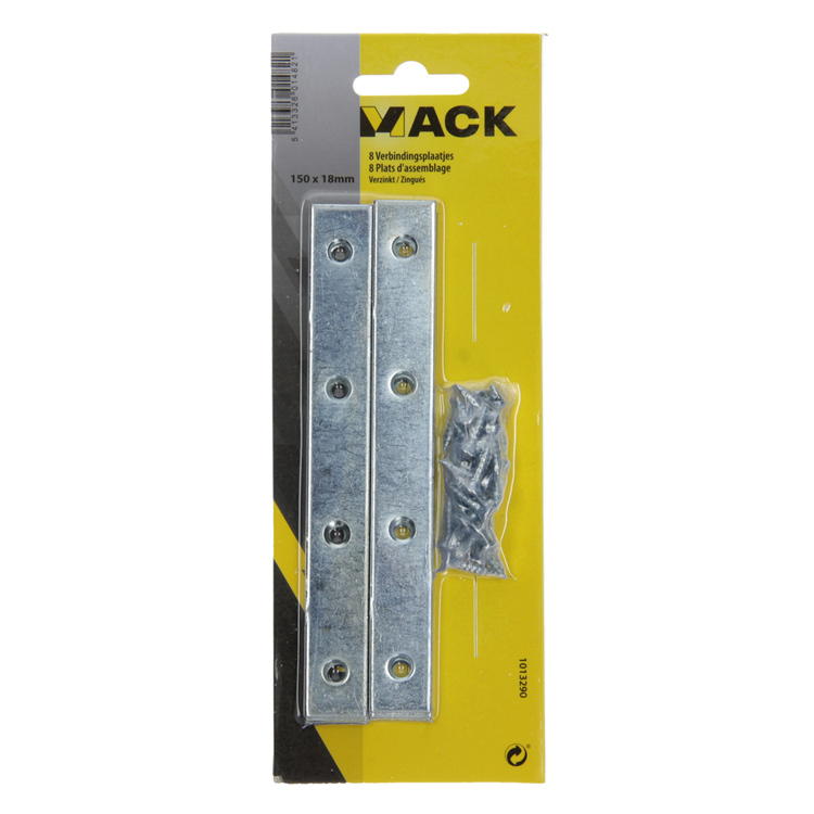 Mack 1013290 - 8 verbindingsplaten verzinkt 150x18mmx2mm | 10 stuks