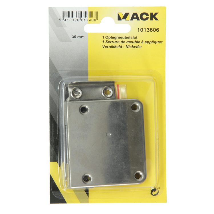 Mack 1013606 - 1 oplegmeubelslot vernikkeld 35mm | 5 stuks