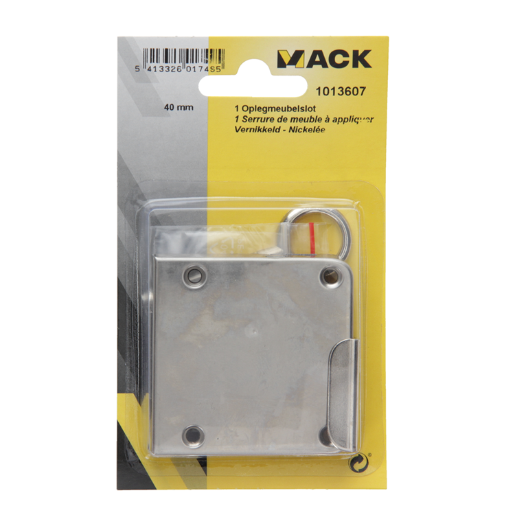 Mack 1013607 - 1 oplegmeubelslot vernikkeld 40mm | 5 stuks