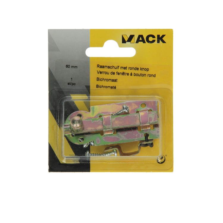 Mack 1014263 - raamschuif met ronde knop, bichromaat a 60 - b 10 mm | 5 stuks