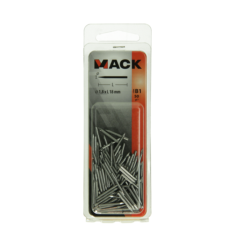 Mack 1017197 - ruitnagel staal onbehandeld 50gr 1,8 x 18 mm | 10 stuks