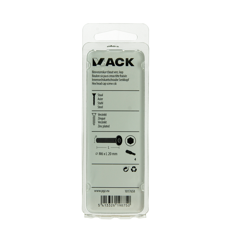 Mack 1017658 - binnenzeskant bout verz. kop verz. 7 st m6x20 | 10 stuks