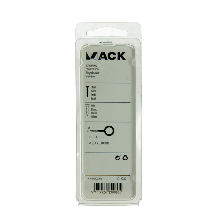 Mack 1017782 - schroefoog staal wit 10 st 2,3 x 10 mm | 10 stuks