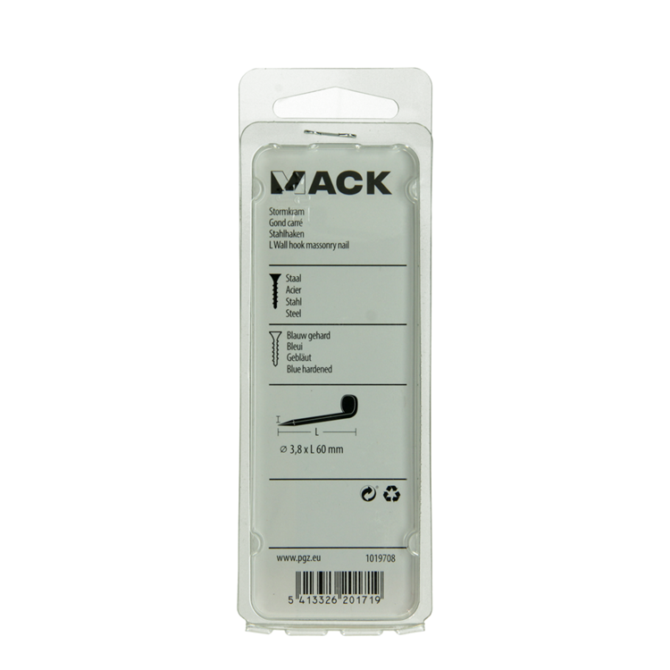 Mack 1019708 - balkhaak geblauwd staal 6 st 3,8 x 60mm | 5 stuks
