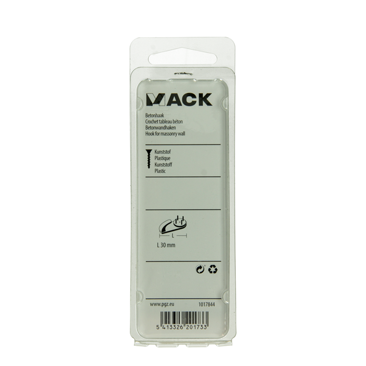Mack 1017844 - betonhaak kunststof 4st 30mm | 10 stuks