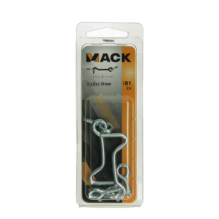 Mack 1017847 - windhaak staal verzinkt 2 st 3,0 x 50 mm | 10 stuks