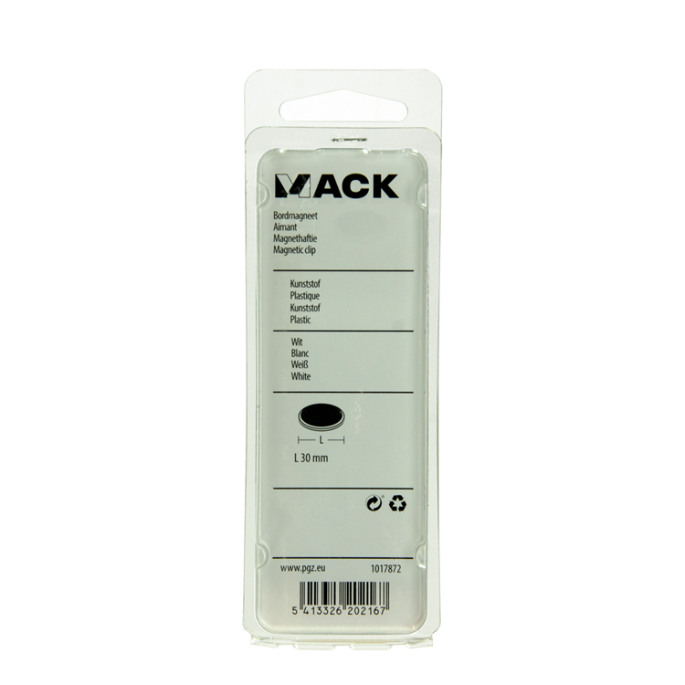 Mack 1017872 - bordmagneet kunststof wit 4 st30 mm | 10 stuks