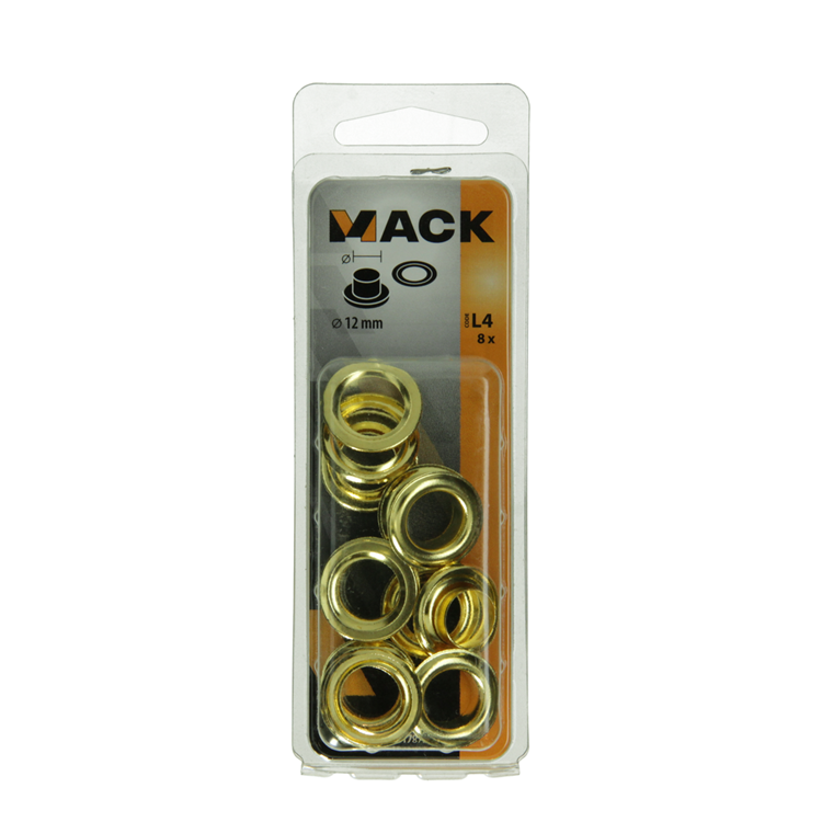 Mack 1017875 - zeilringen messing 8 st 12mm | 10 stuks