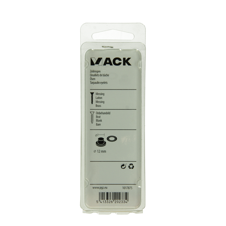 Mack 1017875 - zeilringen messing 8 st 12mm | 10 stuks
