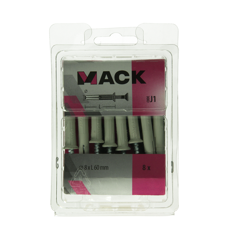 Mack 1019928 - nylon nagelplug polyamide 8 st 8 x 60 mm | 5 stuks