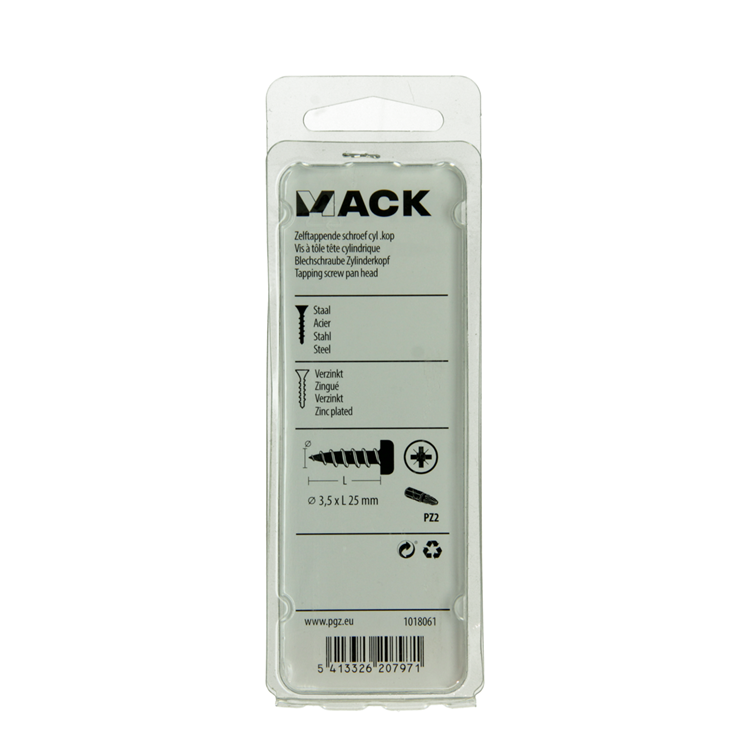 Mack 1018061 - zelftappende schroef cylkop verz. 56 st 3,5 x 25 mm | 5 stuks