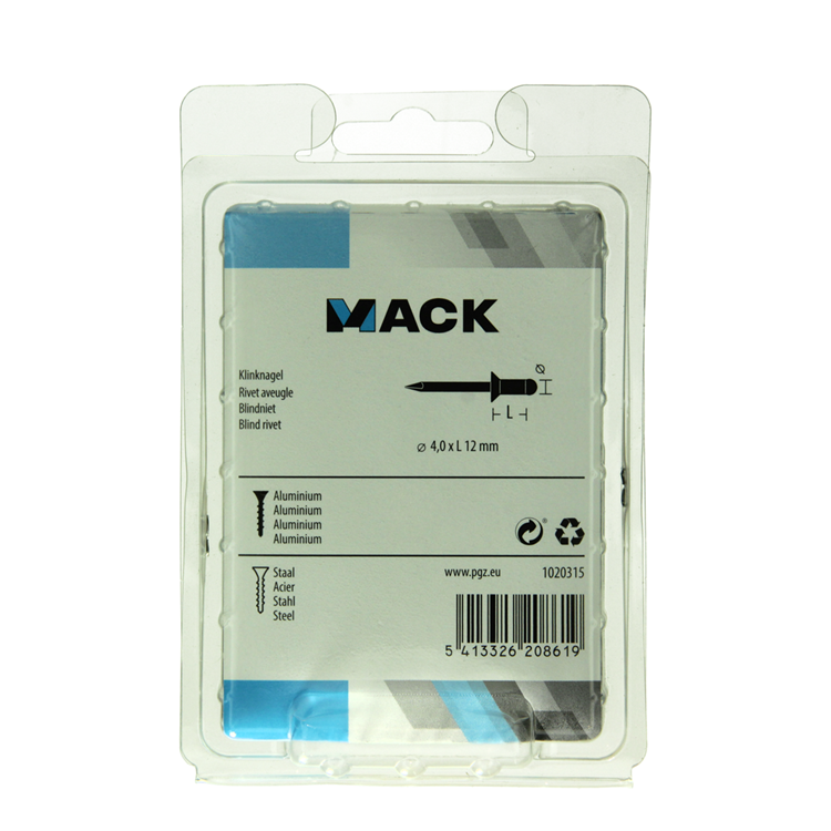 Mack 1020315 - 80 blindnieten alu 4,0x12mm | 5 stuks