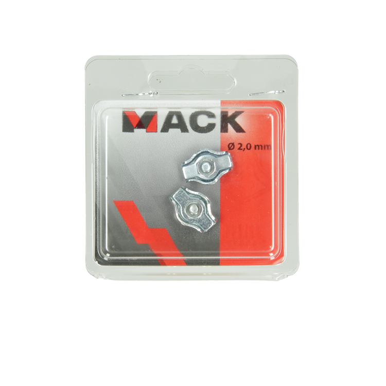 Mack 1006862 - 2 staaldraadklemmen simplex verzinkt 2mm bl | 5 stuks