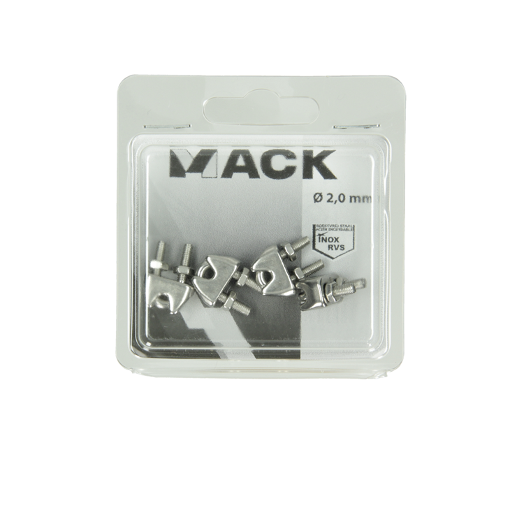 Mack 1006890 - 4 staaldraadklemmen crosby inox 1-2mm bl | 5 stuks