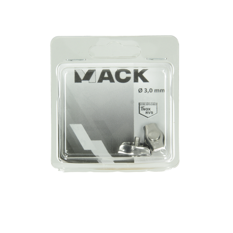 Mack 1006893 - 2 staaldraadklemmen simplex inox 1,5-3mm bl | 5 stuks
