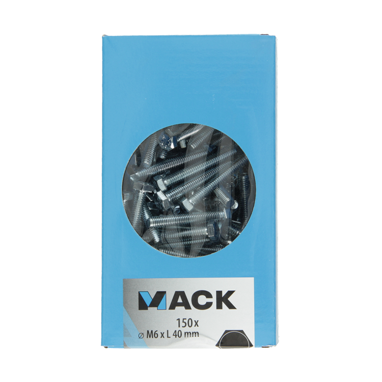 Mack 1007073 - tapbout + moer verzinkt 150 st 6 x 40 mm | 4 stuks