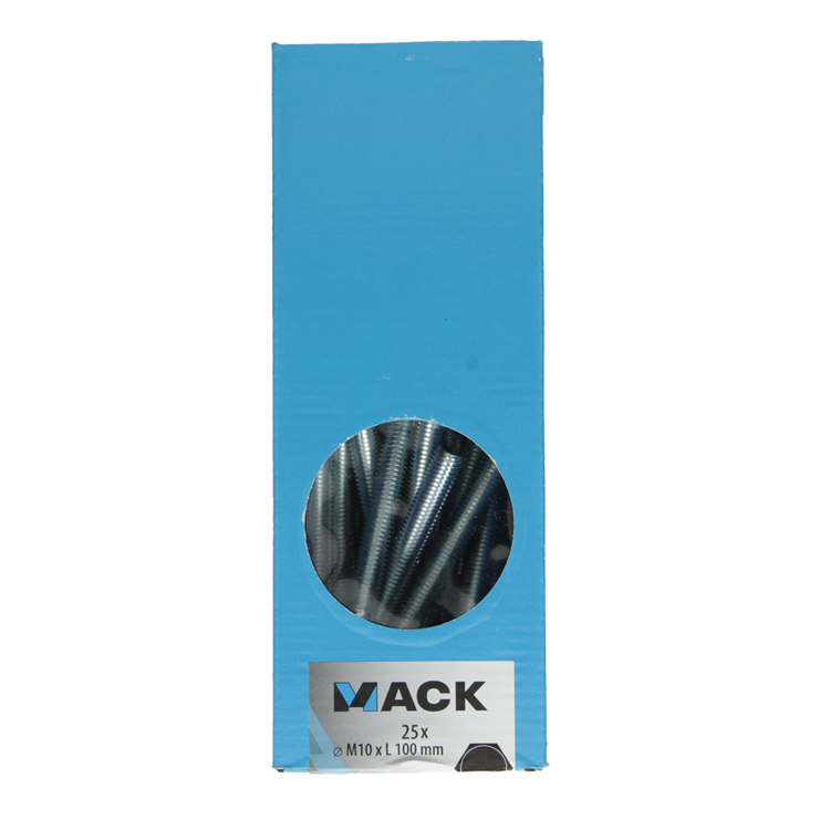 Mack 1007085 - tapbout + moer verzinkt 25 st 10 x 100 mm | 2 stuks