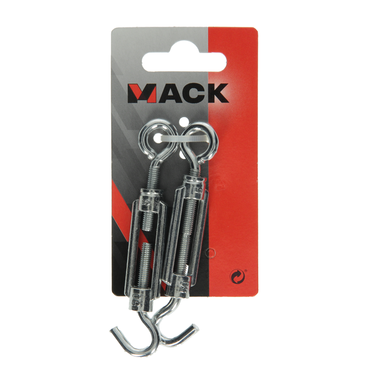 Mack 1008448 - 2 spanners oog + haak m5 x 50mm verzinkt | 10 stuks