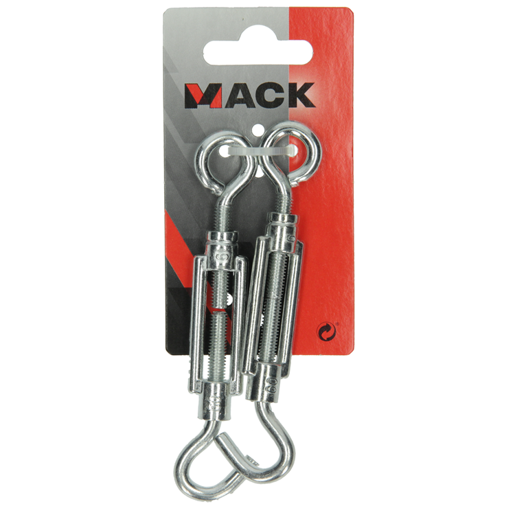 Mack 1008458 - 2 spanners oog + haak m6 x 60mm verzinkt | 10 stuks