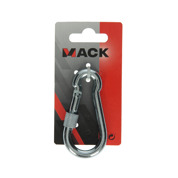 Mack 1008460 - 1 karabijnhaak + borgsl.8 x 80mm verzinkt | 10 stuks
