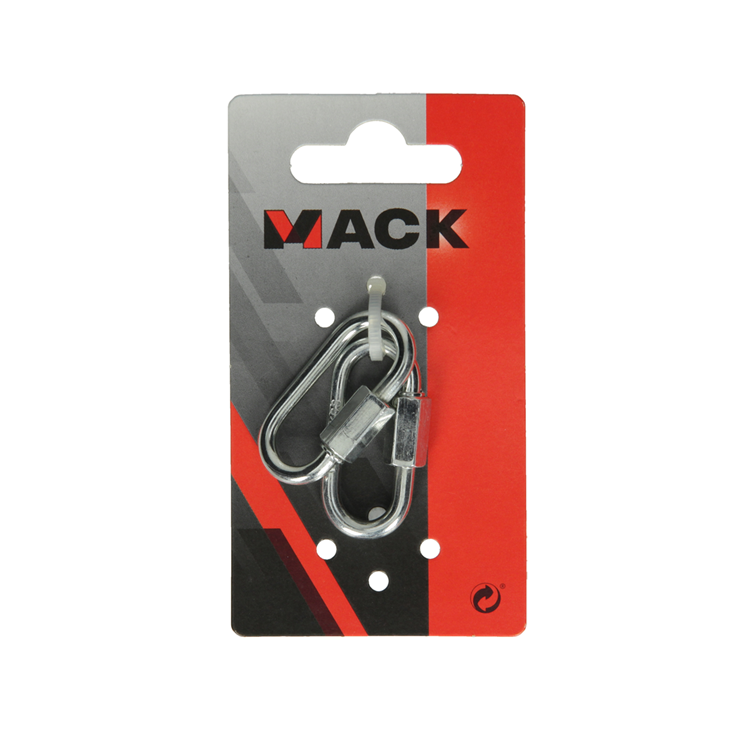 Mack 1008488 - 2 loze schakels + moer 4mm verzinkt | 10 stuks