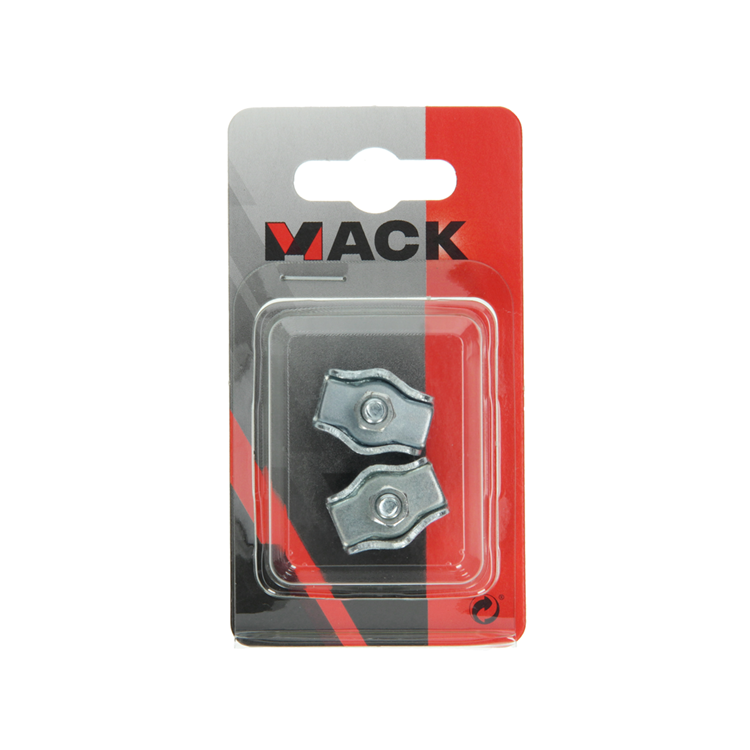 Mack 1008493 - 2 staaldraadklemmen 4mm simplex verzinkt | 10 stuks