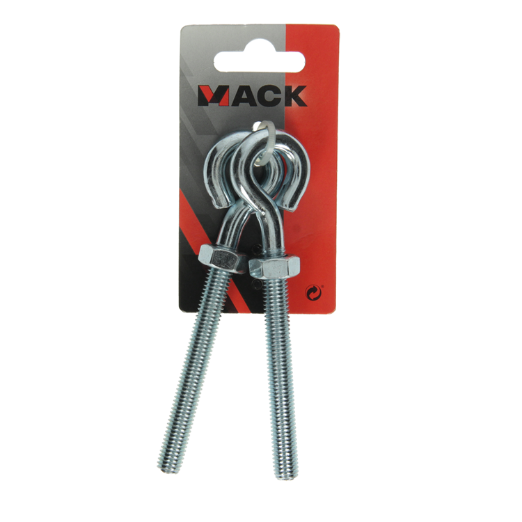 Mack 1008557 - 2 oogbouten + moer m10 x 100mm verzinkt | 10 stuks
