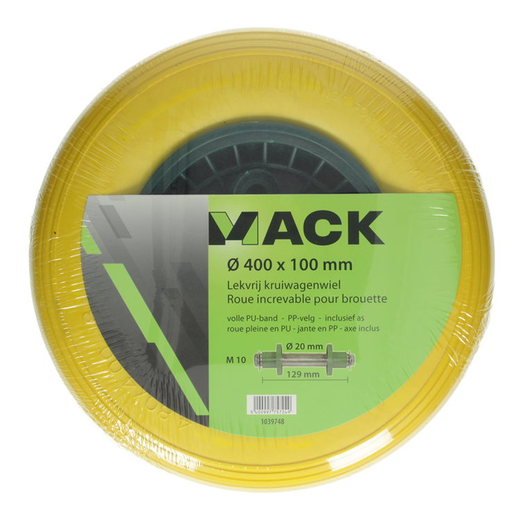 1039748 - lekvrij kruiwagenwiel ø 400 groene velg | 3 stuks