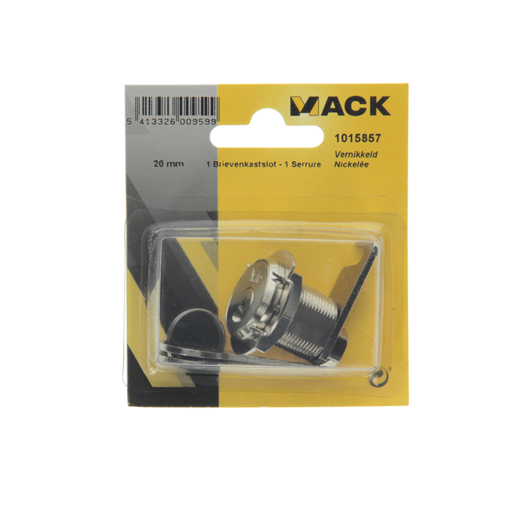 Mack 1015857 - 1 brievenkastslot vernikkeld 20mm | 5 stuks