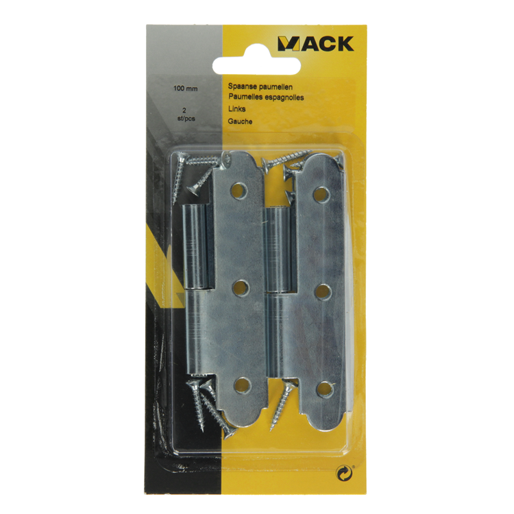 Mack 1013261 - 2 spaanse paumellen links verzinkt h 100 x b 50 mm | 5 stuks